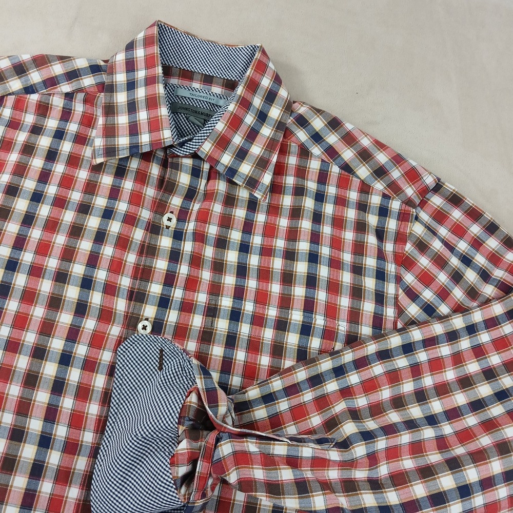 Johnston & Murphy Small Mens Shirt Flip Cuff‎ 20x27 Tailored Long Sleeve
